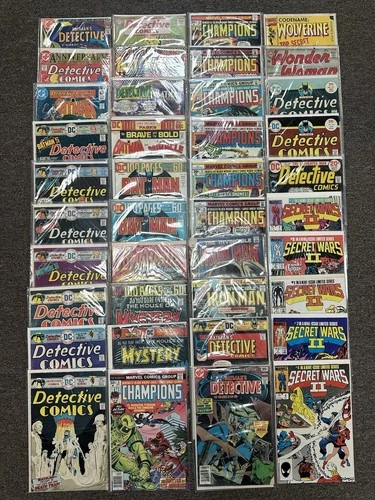 Lot Of 40 Vintage Comic Books Batman, Detective Comics, Champions Lot # 2