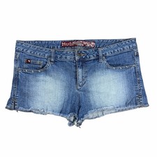 Women  s Y2K Mudd Jeans Light Wash Booty Micro Blue Jean Shorts Size 13