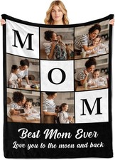 Manta Personalizada Mamá Foto Personalizada Regalo Día de la Madre Cumpleaños Esposa Abuela GRATIS