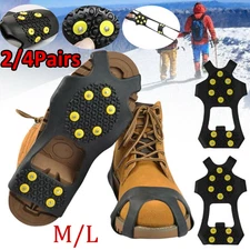 4/8Pcs Ice Snow Anti Slip Spikes Grips Grippers Crampons Cleats For Shoes Boot