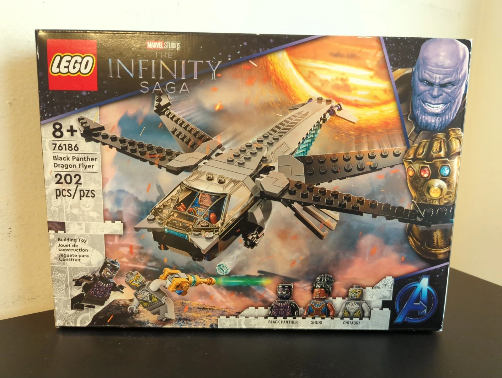 LEGO Marvel The Infinity Saga Black Panther Dragon Flyer 76186 202 Pcs NIB NEW