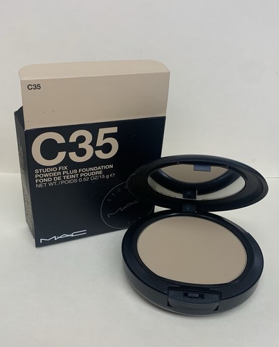 MAC Studio Fix Powder Plus Foundation ~ Shade C35 ~ 0.52oz/15g Full Size NIB