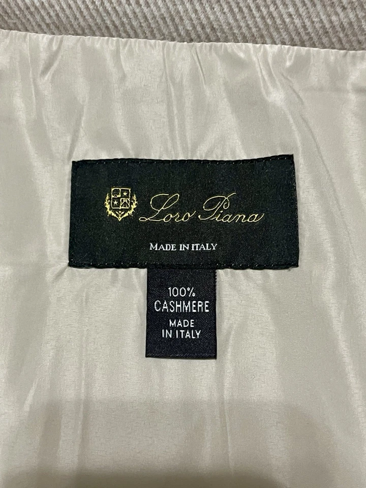 LORO PIANA - XL - Solid Creamy White 100% SOFT Cashmere Heavy Jacket Coat FLAW - Image 4 of 4