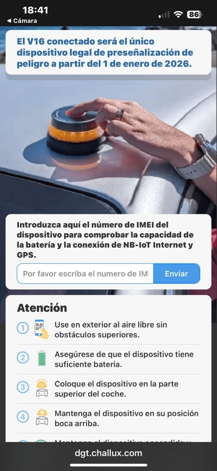 EBOX Luz Emergencia V16 Homologada DGT con Geolocalización, Baliza Coche Conecta - Imagen 3 de 3