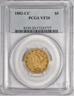 1882-CC Liberty Half Eagle — photo from another recent sale