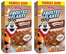 ¡PACK DE 2!  TALLA FAMILIAR Copos Esmerilados Chocolate Batido Desayuno Cereal 22.2 OZ