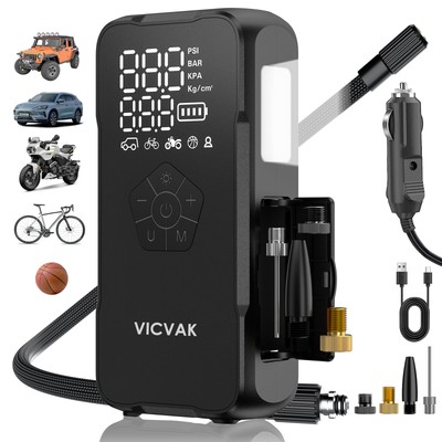 150PSI Dual Power Cordless Tire Inflator Portable Air Compressor for Car Tire...