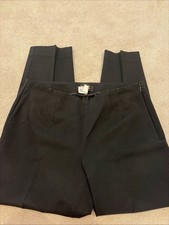Talbots Black Hampshire Ankle Pants Size 8 Curvy Side Zip Slim Leg Trouser