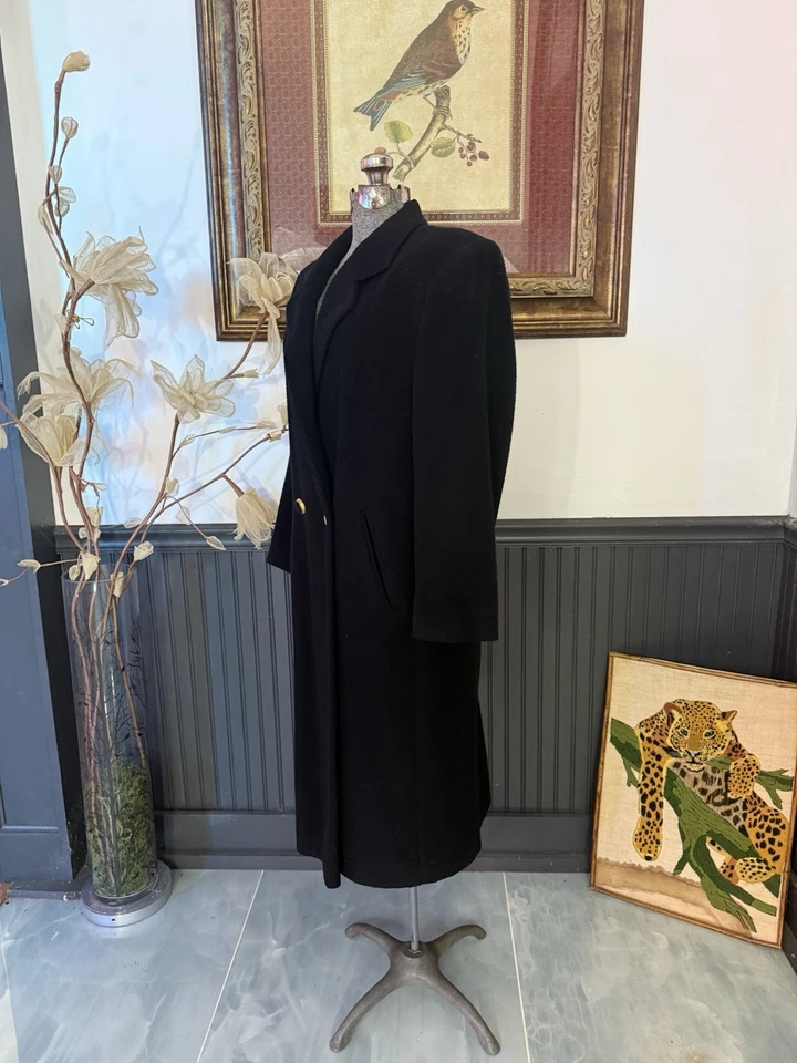 Gabardina vintage 100 % cachemir Fleurette con botones decorativos ~ talla 6 🧡🍄 Foto 3 de 4