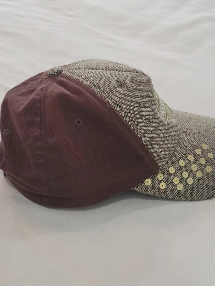 Harley Davidson Cap Women's OS Brown Gold Metallic Wool Blend Hat Tweed Sequins  - Image 4 of 4