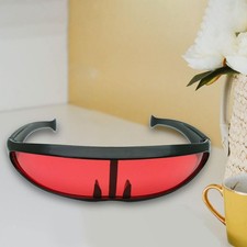 Futuristic Narrow Sunglasses Color Lens Visor Monolens Robotic Party Eyewear