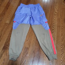 Nike Colorblock Track Pants Cargo Jogger Athletic Activewear Periwinkle kids m