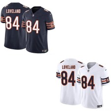 MEN All Stitched Loveland #84 Bears 2025 Jersey White/Navy