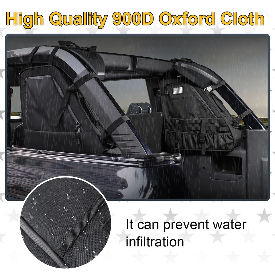 Fit for Ford Bronco 2021-2025 Cargo Trunk Hanging Roll Bar Organizer Storage Bag - Image 4 of 4