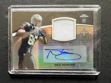 2012 Topps Chrome NFL Rookie Patch Auto RPA - Nick Toon RC /50