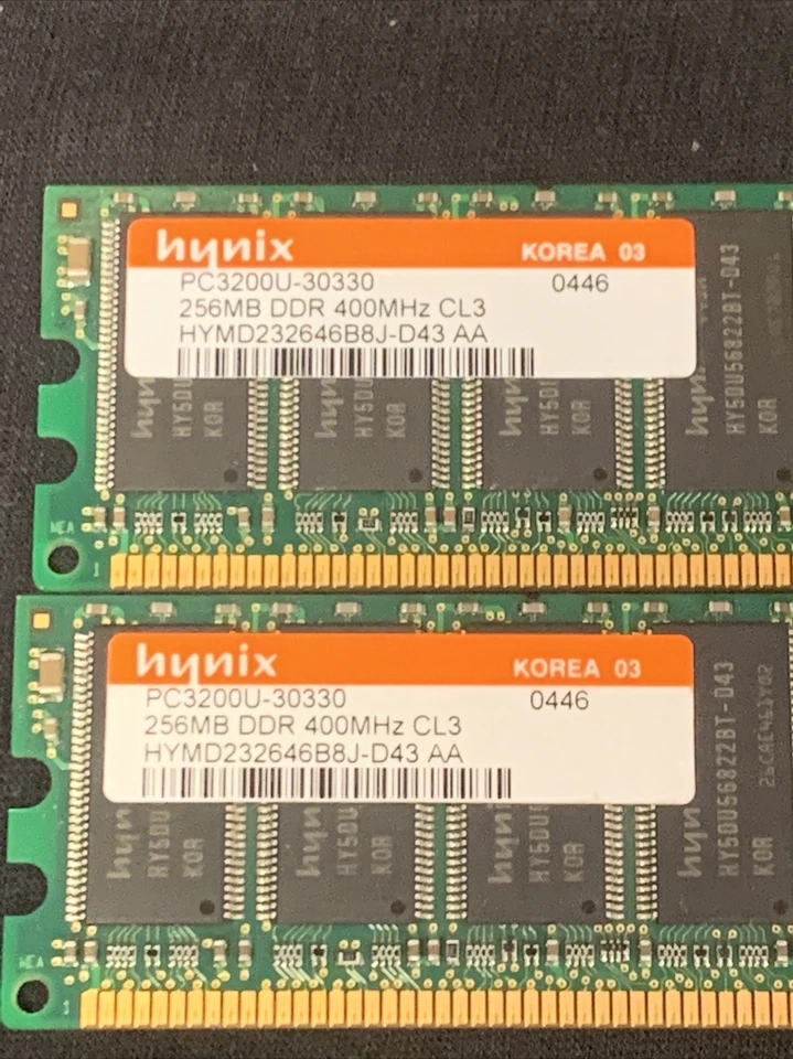 Hynix 512MB DDR HYMD564646CP8J-D43-AA, PC3200U-30330 RAM (1x 0528)( 2x 0446) - Image 2 of 4
