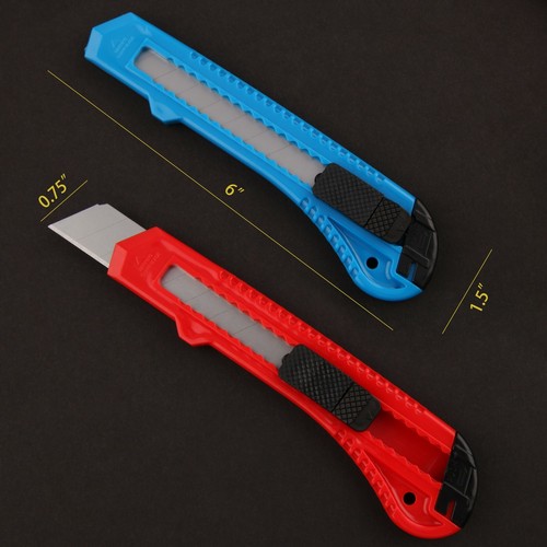 LOT 5&24 UTILITY KNIFE BOX CUTTER SNAP OFF BLADE LARGE RETRACTABLE LOCKING BLADE - Picture 5 of 8