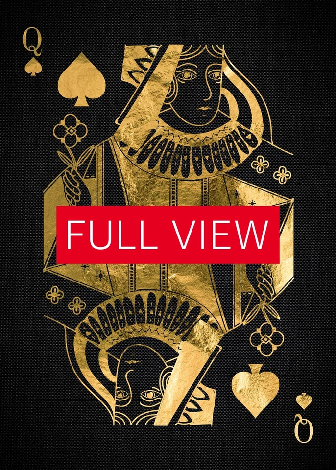 Queen of Pikes poker poster — Golden playing cards print, aesthetic wall art - Image 3 of 4