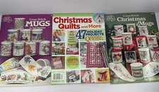 Lot Of 3  Cross Stitch Mugs and Quilts Instru...