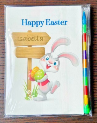   Personalisiertes Ostern Activity Paket A6, Osterspaß, Malpaket, Kindergeschenk