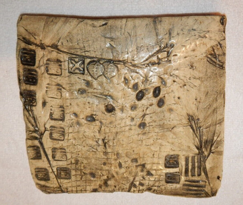New ListingCeramic Terracotta Tile Impressionist Art Trivet Handmade Appr 6x6 One of a kind