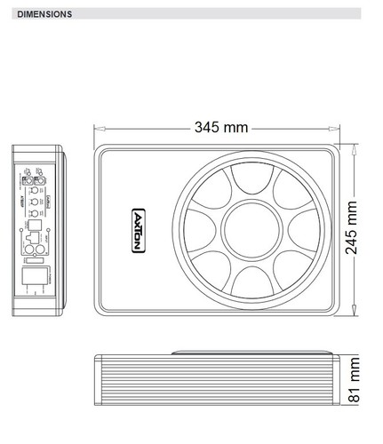 AXTON ATB25P Flat-Aktivsubwoofer 25 cm mit Passivmembran Untersitzbass aktiv SUB - Bild 4 von 6