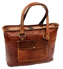 Handmade Vintage Brown Genuine Leather Shoulder Women Tote Handbag Bag Purse