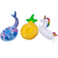 New 6x Drink Cup Holder Pool Floats Pineapple Mermaid Unicorn