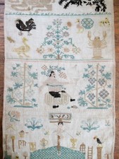 antique 1789 German band sampler with religio...