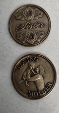 Two Batesville Casket LifeStories Display Mother & Sister Medallion Magnet 