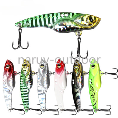 6 Pack Metal VIB Spinner Spoon Sinking Blade Fishing Lure Bass Pike Trout Baits