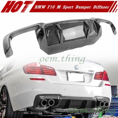 2011-2016 Fit FOR BMW 5-Series F10 M Sport Rear Bumper Diffuser Carbon Fiber