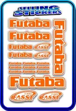 FUTABA SERVO RADIO RX TX 2.4G FLIGHT REMOTE CONTROL STICKERS FASST ORANGE WHITE