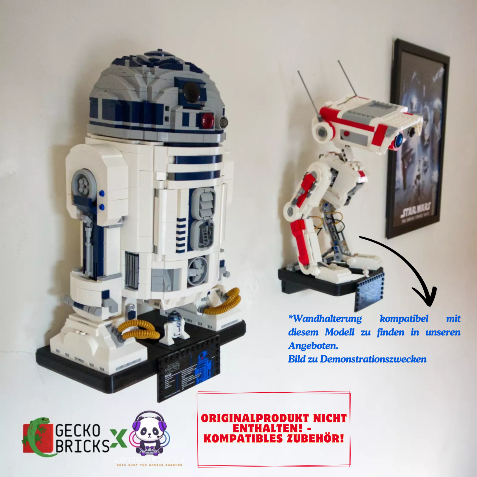 Wandhalterung Halter Display passend für LEGO® Star Wars R2-D2™ 75308 10225