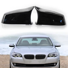Gloss Black Side Wing Rear View Mirror Cover Cap For BMW 5 6 7Series F01 F06 F10