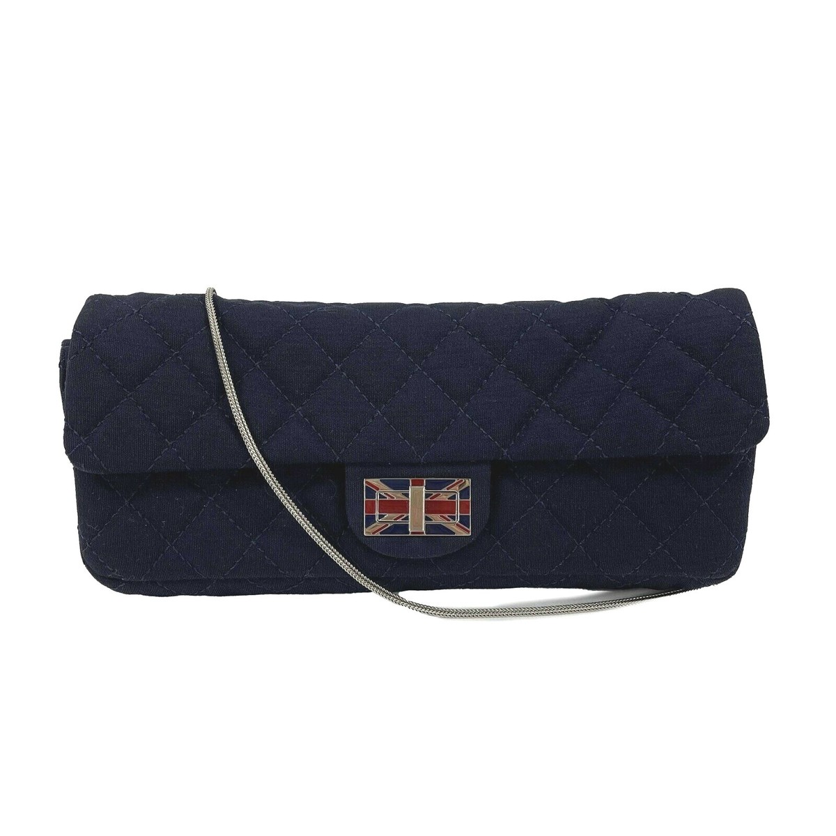 CHANEL - 2008 Paris London Union Jack - Navy Blue Flap Clutch