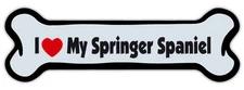 Dog Bone Shaped Magnet - I Love My Springer Spaniel - Cars, Refrigerators