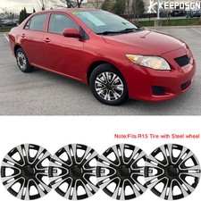 For Toyota Corolla LE 15" Set of 4 Wheel Rims Covers Hubcaps Fit R15 Steel Wheel