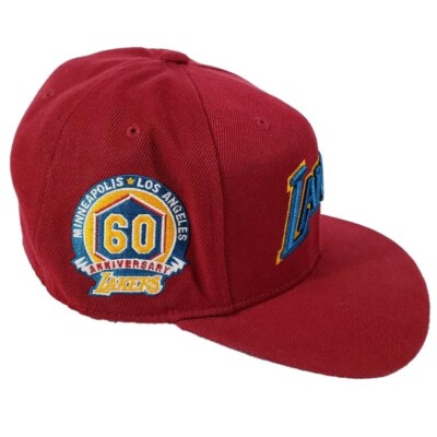 Los Angeles Minneapolis Lakers Cap 60th Anniversary Hat Mitchell