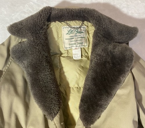 Vintage LL Bean Goose Down Trench Coat Jacket Womens Size 12 Made In USA 70s - Picture 4 of 11