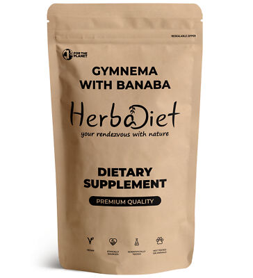 Blood Sugar Support Glucose Metabolism Powder Weight Loss w/ Gymnema & Banaba