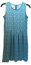Lulu B Women's UPF 50 Sleeveless Dress Size Small Blue Geo Print 4451
