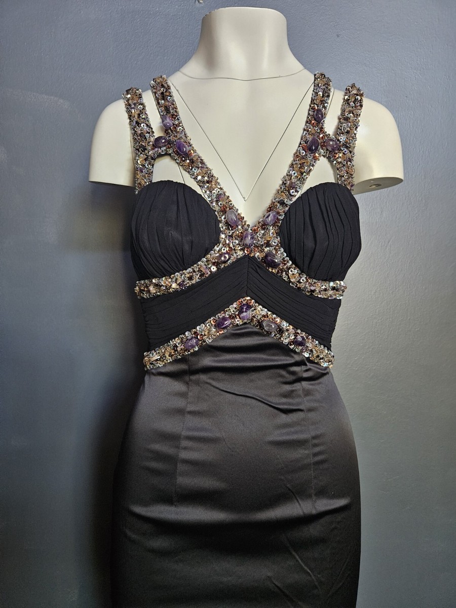 julian joyce by mandalay cocktail dress Joyce Embellished Mandalay Cocktail Dress JULIAN JOYCE By MANDALAY Black Gold Beaded Lace Cocktail Dress