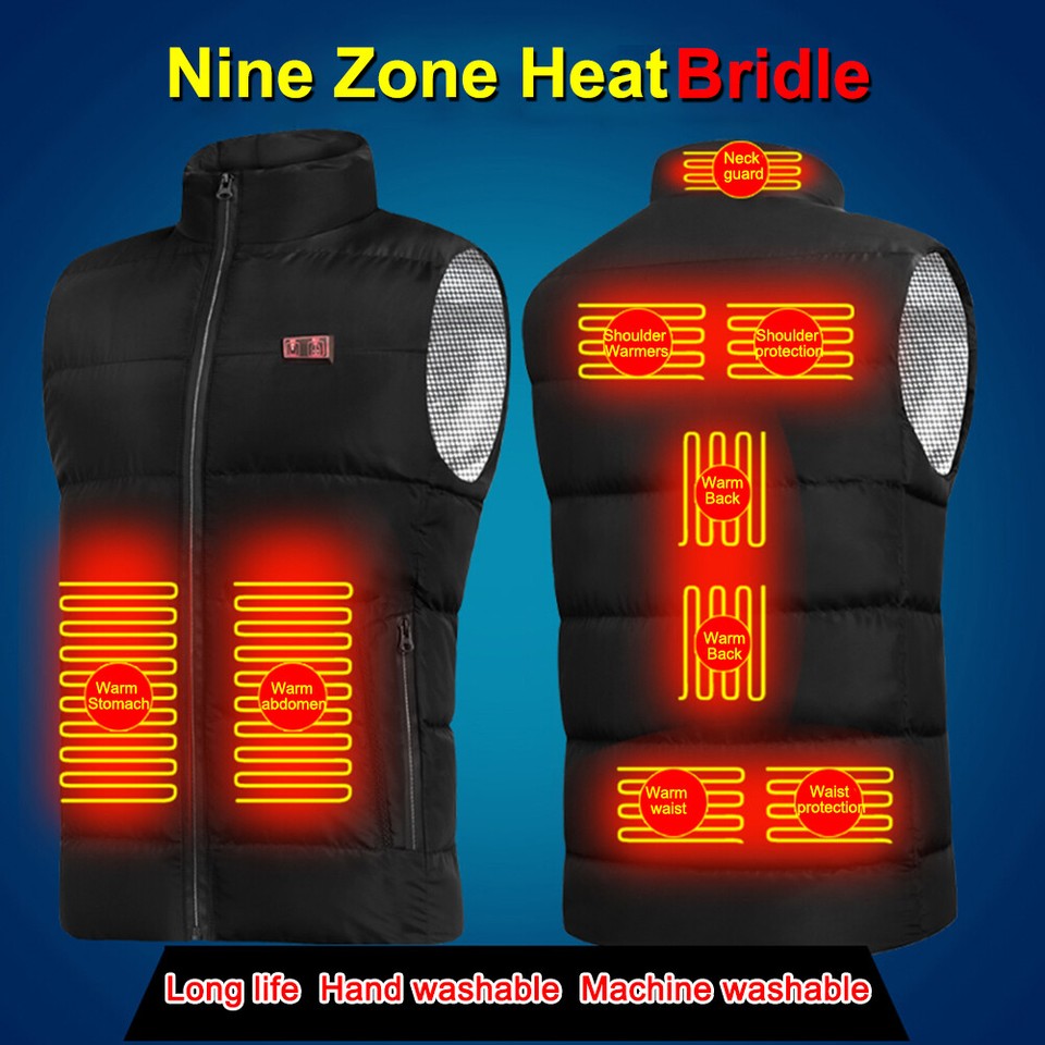 Unisex Electric Heated Jacket Foldable 3 Heating Levels for Trekking