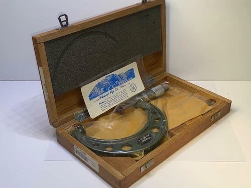 New Mitutoyo 3-4" Disc Gear Tooth & Flange Micrometer. .001" Grad. 123-128 Japan