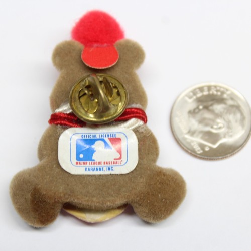 St. Louis Cardinals Baseball Teddy Bear Pin With Hat Collectible Karanne - Picture 3 of 3