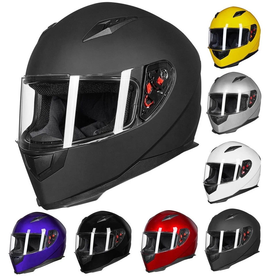 ILM Full Face Motorcycle Helmet Street Bike Helmet with 2 Visors+Neck Scarf DOT Foto 3 de 4