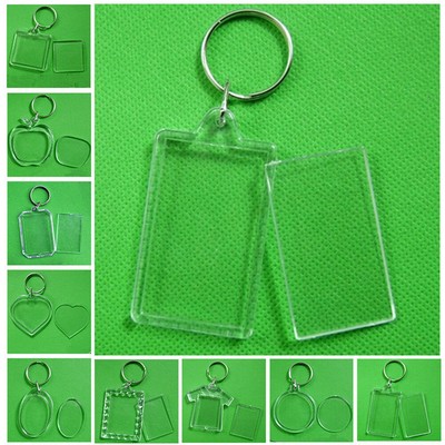 Frame For Key Rings Creative Insert Photo Picture Keychain Acrylic Transparent Frame Key ...