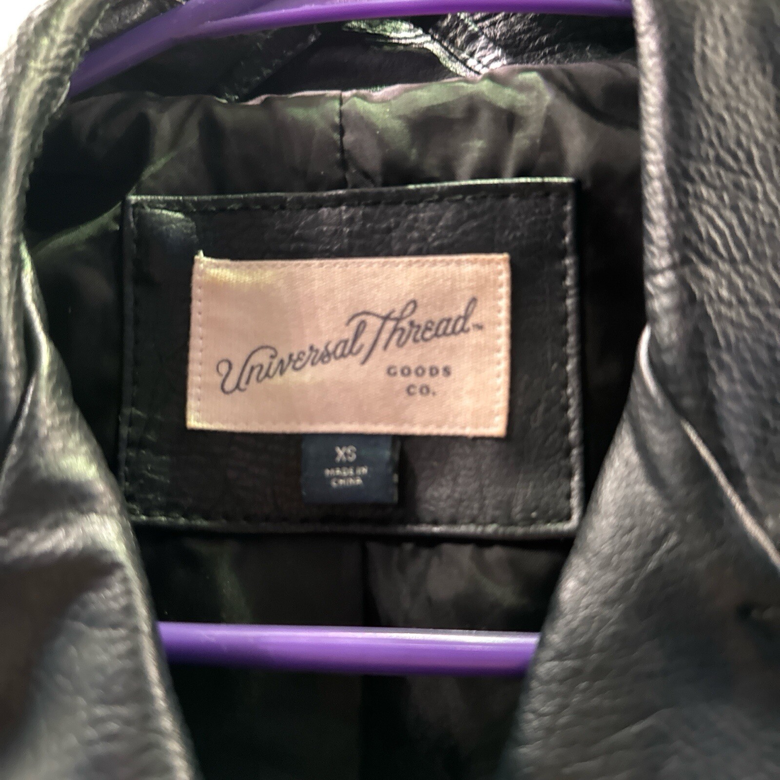 Black Leather Jacket Universal Thread - image 5