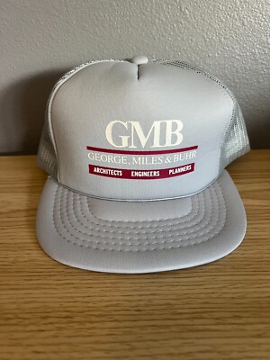 GMB Architects & Engineers Hat Trucker Baseball Cap 90s Gray Vintage Strapback